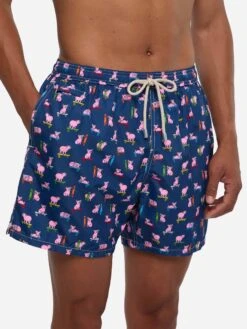 MC2 Saint Barth Man Light Fabric Swim Shorts With Skater Pigs Print -MC2 Saint Barth Shop UID LIG000300759D MAN SWIMSHORT BLUE FUNNYPRINTS MC2 2