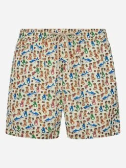 MC2 Saint Barth Man Lightweight Fabric Swim-shorts Lighting Micro Fantasy With Mermaid Print