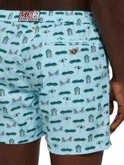 MC2 Saint Barth Lightweight Fabric Swim Shorts Lighting With Cars And Beach Cabana Print -MC2 Saint Barth Shop UID LIG000301227H MAN SWIMSHORT BLUE POSTCARDPLACES 0 20250507103510 4