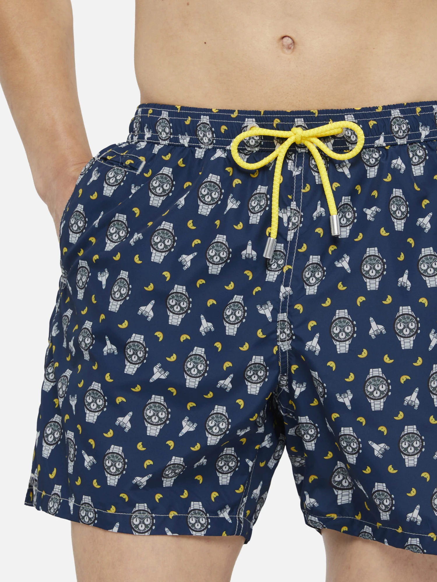 MC2 Saint Barth Lightweight Fabric Swim Shorts Lighting With Watch And Moon Print 6 MC2 Saint Barth Lightweight Fabric Swim Shorts Lighting With Watch And Moon Print - Image 4