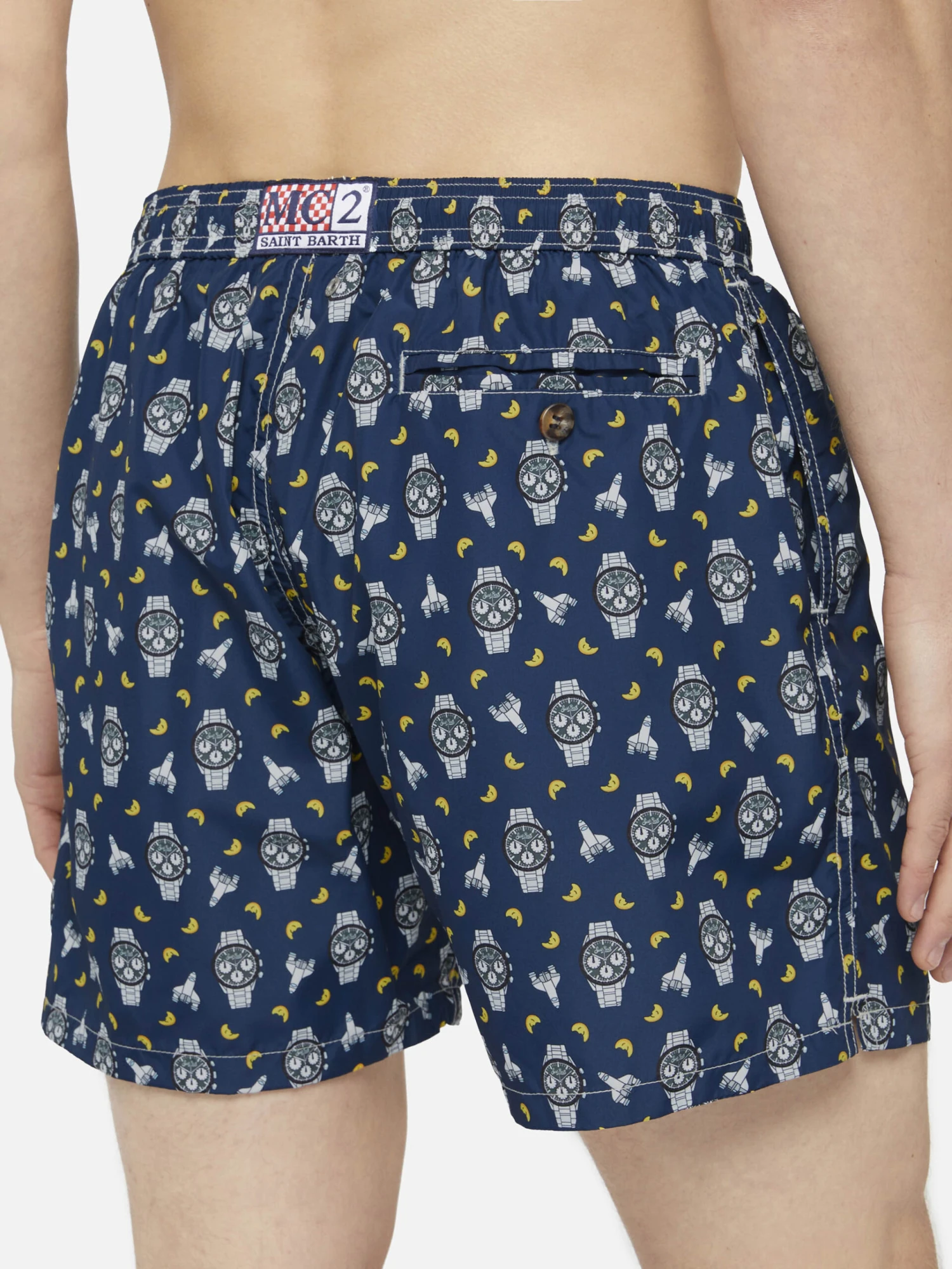 MC2 Saint Barth Lightweight Fabric Swim Shorts Lighting With Watch And Moon Print 8 MC2 Saint Barth Lightweight Fabric Swim Shorts Lighting With Watch And Moon Print - Image 6