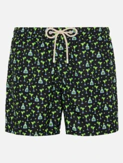 MC2 Saint Barth Lightweight Fabric Swim Shorts Lighting With Margarita Print