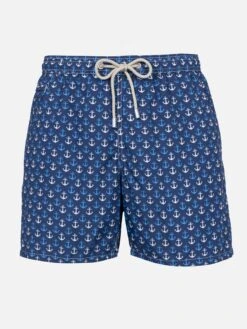 MC2 Saint Barth Man Lightweight Fabric Swim-shorts Lighting Micro Fantasy With Anchor Print