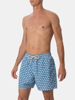 MC2 Saint Barth Man Lightweight Fabric Swim-shorts Lighting Micro Fantasy With Crab Print -MC2 Saint Barth Shop UID LIG000302489F MAN SWIMSHORT WHITE 1