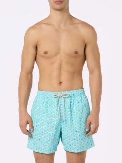 MC2 Saint Barth Man Lightweight Fabric Swim-shorts Lighting Micro Fantasy With Starfishes Print -MC2 Saint Barth Shop UID LIG000302530F MAN SWIMSHORT GREEN 20240620113500 1