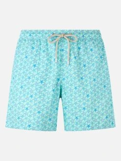 MC2 Saint Barth Man Lightweight Fabric Swim-shorts Lighting Micro Fantasy With Starfishes Print
