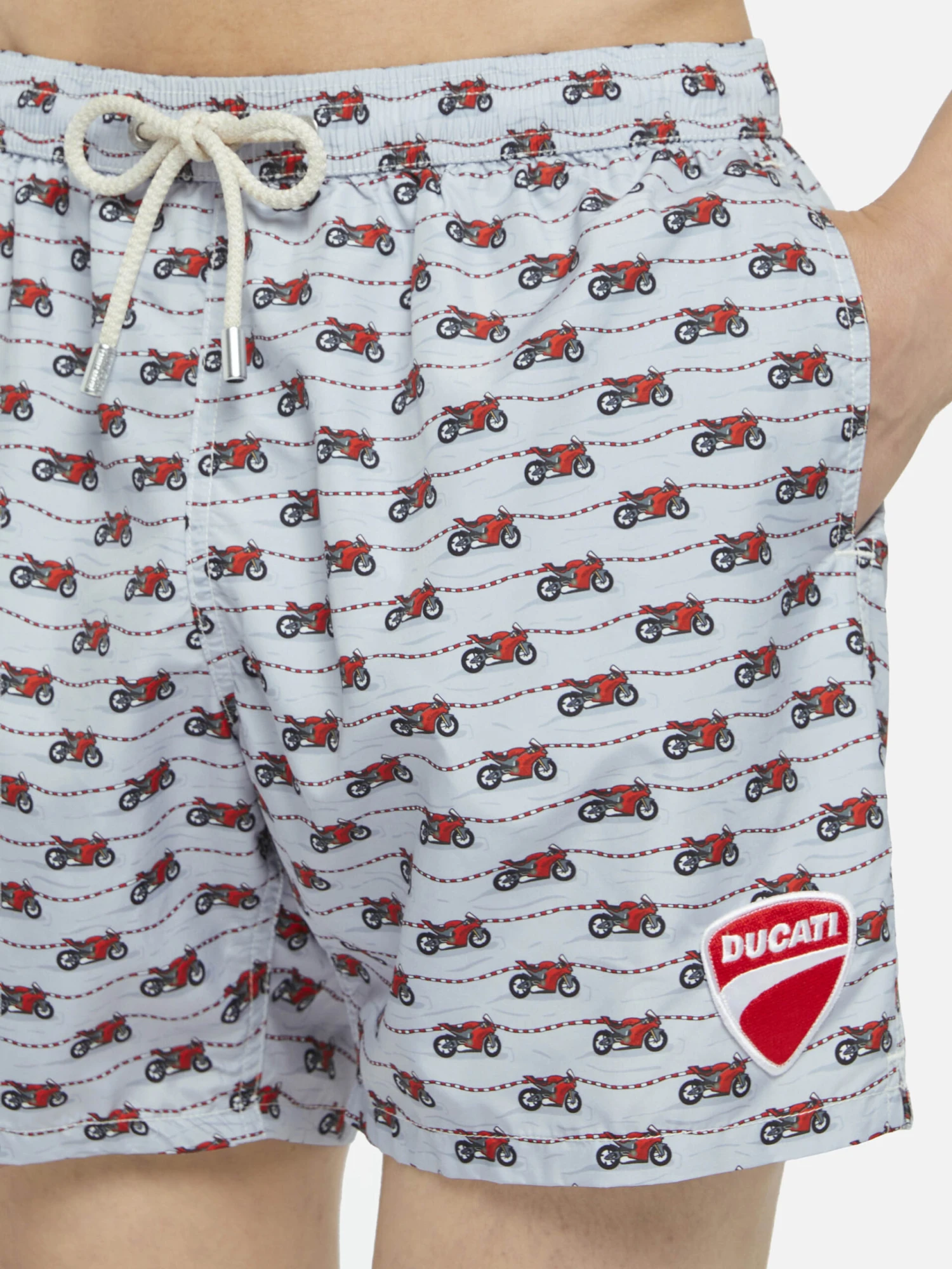 MC2 Saint Barth Lightweight Fabric Swim Shorts Lighting With Ducati Print | DUCATI MOTOR SPECIAL EDITION 6 MC2 Saint Barth Lightweight Fabric Swim Shorts Lighting With Ducati Print | DUCATI MOTOR SPECIAL EDITION - Image 4