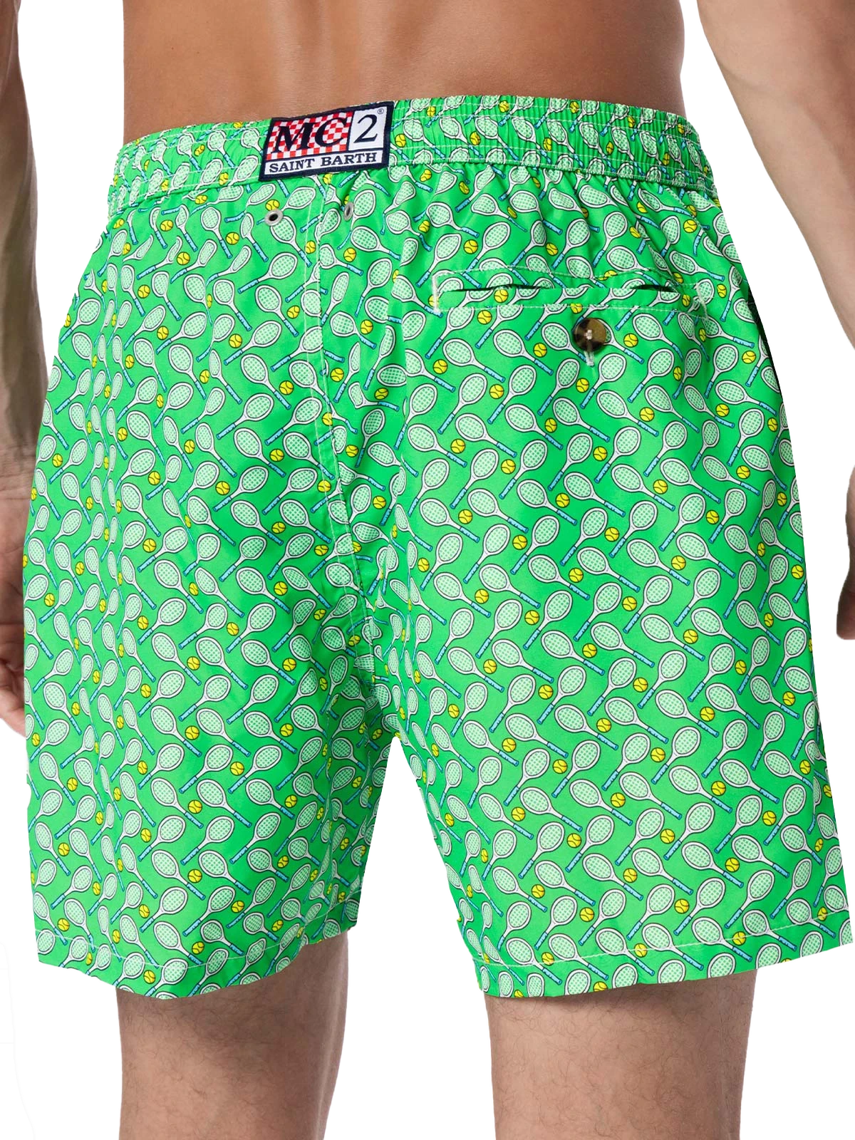 MC2 Saint Barth Man Lightweight Fabric Swim-shorts Lighting Micro Fantasy With Tennis Print 6 MC2 Saint Barth Man Lightweight Fabric Swim-shorts Lighting Micro Fantasy With Tennis Print - Image 4