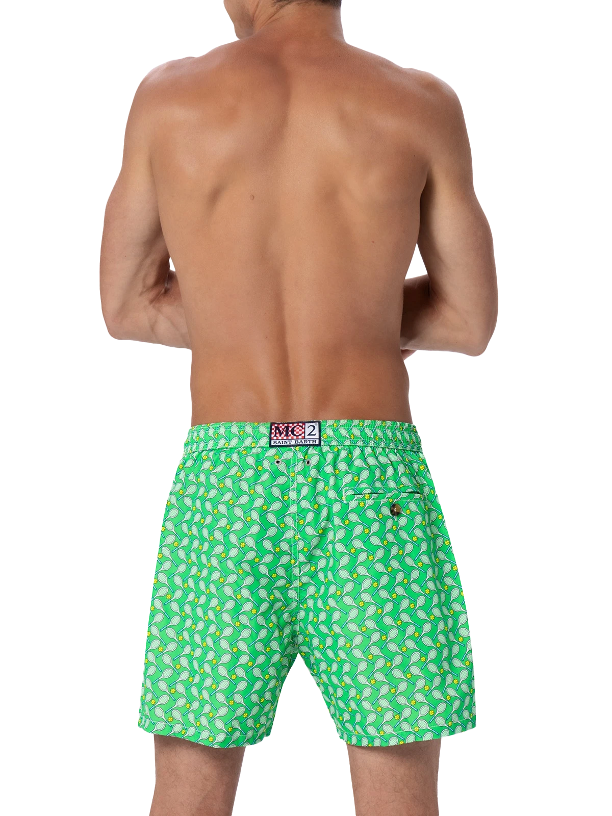 MC2 Saint Barth Man Lightweight Fabric Swim-shorts Lighting Micro Fantasy With Tennis Print 7 MC2 Saint Barth Man Lightweight Fabric Swim-shorts Lighting Micro Fantasy With Tennis Print - Image 5