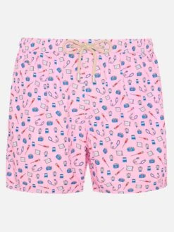 MC2 Saint Barth Lightweight Fabric Swim Shorts Lighting With Doctor Job Print
