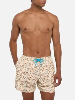 MC2 Saint Barth Lightweight Fabric Swim Shorts Lighting With Beach People Print -MC2 Saint Barth Shop UID LIG000302731H MAN SWIMSHORT BROWN FUNNYPRINTS MC2 20250704173518 1