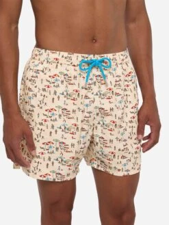 MC2 Saint Barth Lightweight Fabric Swim Shorts Lighting With Beach People Print -MC2 Saint Barth Shop UID LIG000302731H MAN SWIMSHORT BROWN FUNNYPRINTS MC2 20250704173518 2