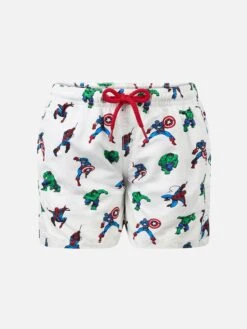 MC2 Saint Barth Boy Lightweight Fabric Swim-shorts Jean Lighting With Marvel Superheroes Print | MARVEL SPECIAL EDITION