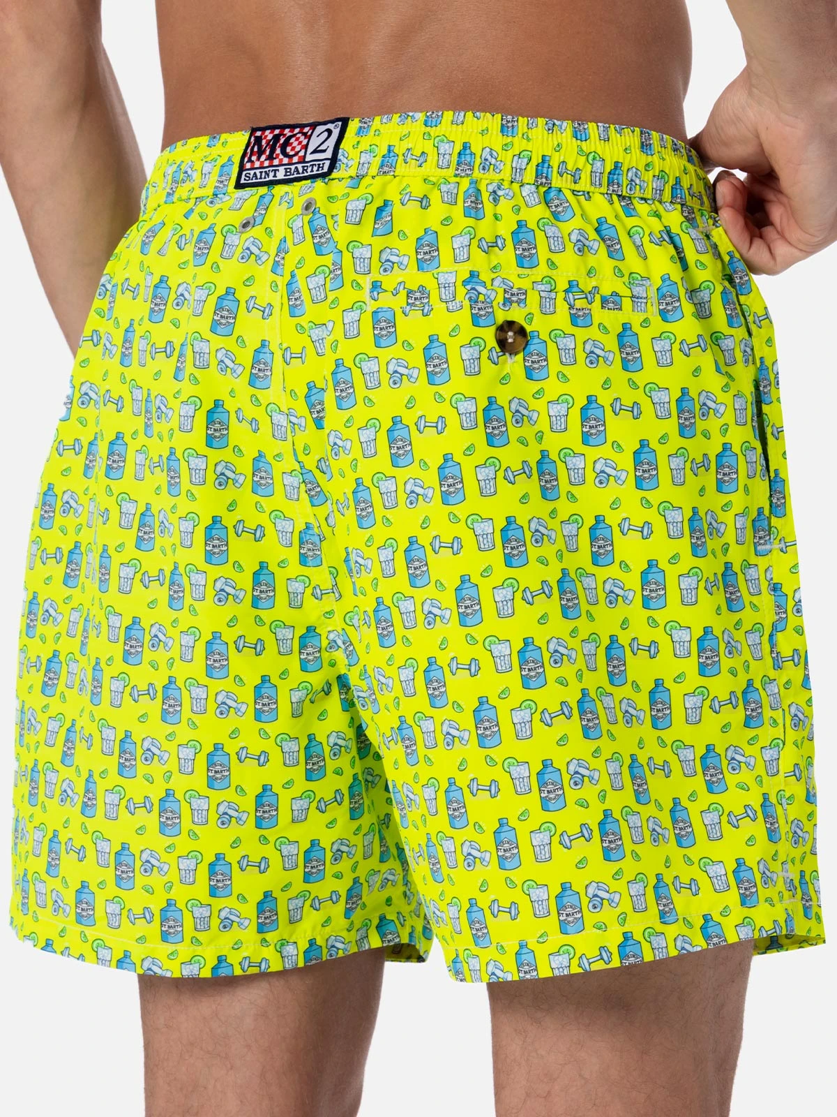 MC2 Saint Barth Man Lightweight Fabric Swim-shorts Lighting Micro Fantasy With Gym And Gin Print 6 MC2 Saint Barth Man Lightweight Fabric Swim-shorts Lighting Micro Fantasy With Gym And Gin Print - Image 4