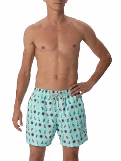 MC2 Saint Barth Man Lightweight Fabric Swim-shorts Lighting Micro Fantasy With Watches And Drinks Print -MC2 Saint Barth Shop UID LIG000304345F MAN SWIMSHORT GREEN 1