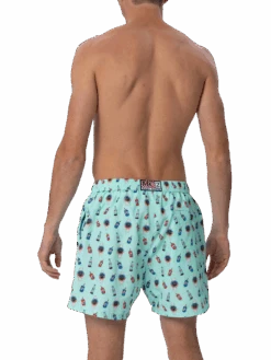 MC2 Saint Barth Man Lightweight Fabric Swim-shorts Lighting Micro Fantasy With Watches And Drinks Print -MC2 Saint Barth Shop UID LIG000304345F MAN SWIMSHORT GREEN 2