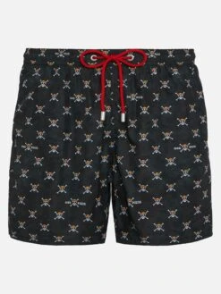 MC2 Saint Barth Lightweight Fabric Swim Shorts Lighting With One Piece Skull Print | ONE PIECE® SPECIAL EDITION