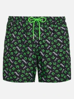 MC2 Saint Barth Lightweight Fabric Swim Shorts Lighting With Minecraft Print | MINECRAFT® SPECIAL EDITION