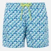 MC2 Saint Barth Man Light Fabric Swim Shorts With Padel Rackets Print