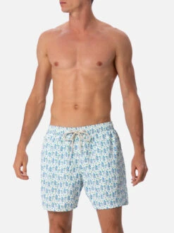 MC2 Saint Barth Man Lightweight Fabric Swim-shorts Lighting Micro Fantasy With Gin Tonic Print -MC2 Saint Barth Shop UID LIG000304765F MAN SWIMSHORT WHITE 01