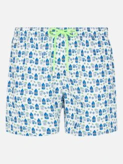 MC2 Saint Barth Lightweight Fabric Swim Shorts Lighting With Gin Gym Print