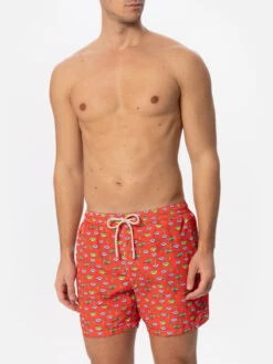 MC2 Saint Barth Man Light Fabric Swim Shorts With Crocodile Print -MC2 Saint Barth Shop UID LIG000305064D MAN SWIMSHORT RED FUNNY 20241118173500 03