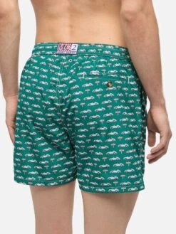 MC2 Saint Barth Lightweight Fabric Swim Shorts Lighting With Sporty Car Print -MC2 Saint Barth Shop UID LIG000307130H MAN SWIMSHORT GREEN CARS MC2 4