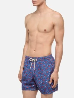 MC2 Saint Barth Lightweight Fabric Swim Shorts Lighting With Lobster Print | TRATTORIA DEL PESCATORE -MC2 Saint Barth Shop UID LIG000307389H MAN SWIMSHORT BLUE MOUNTAINSTYLE MC2 1