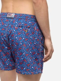 MC2 Saint Barth Lightweight Fabric Swim Shorts Lighting With Lobster Print | TRATTORIA DEL PESCATORE -MC2 Saint Barth Shop UID LIG000307389H MAN SWIMSHORT BLUE MOUNTAINSTYLE MC2 4