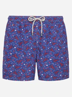 MC2 Saint Barth Lightweight Fabric Swim Shorts Lighting With Lobster Print | TRATTORIA DEL PESCATORE