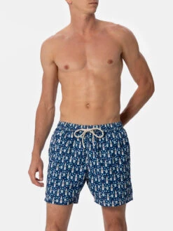 MC2 Saint Barth Man Lightweight Fabric Swim-shorts Lighting Micro Fantasy With Sambuca Molinari Print| SAMBUCA MOLINARI SPECIAL EDITION -MC2 Saint Barth Shop UID LIG000309987F MAN SWIMSHORT BLUE SAMBUCA MOLINARI 1 1