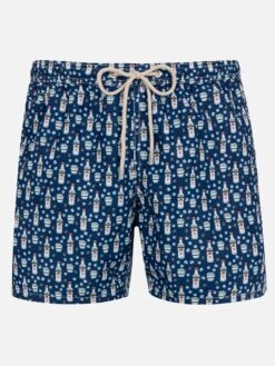 MC2 Saint Barth Man Lightweight Fabric Swim-shorts Lighting Micro Fantasy With Sambuca Molinari Print| SAMBUCA MOLINARI SPECIAL EDITION