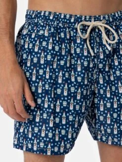 MC2 Saint Barth Man Lightweight Fabric Swim-shorts Lighting Micro Fantasy With Sambuca Molinari Print| SAMBUCA MOLINARI SPECIAL EDITION -MC2 Saint Barth Shop UID LIG000309987F MAN SWIMSHORT BLUE SAMBUCA MOLINARI 3