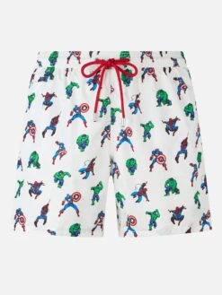 MC2 Saint Barth Man Lightweight Fabric Swim-shorts Lighting Micro Fantasy With Marvel Super Heroes Print | MARVEL SPECIAL EDITION
