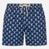 MC2 Saint Barth Man Lightweight Fabric Swim Shorts With Lazio Logo Print | SS LAZIO SPECIAL EDITION