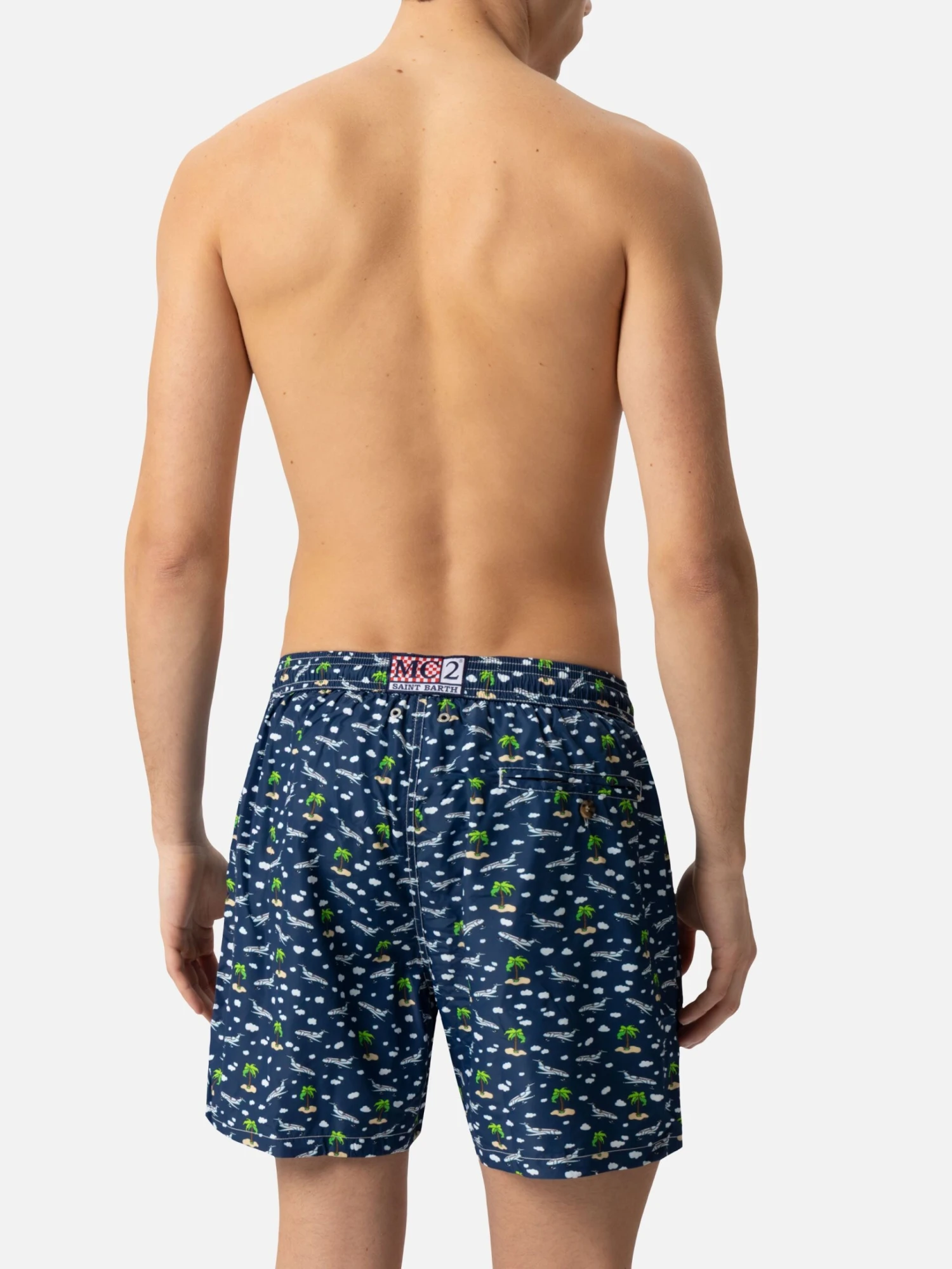 MC2 Saint Barth Lightweight Fabric Swim Shorts Lighting With Palms And Planes Print 8 MC2 Saint Barth Lightweight Fabric Swim Shorts Lighting With Palms And Planes Print - Image 6