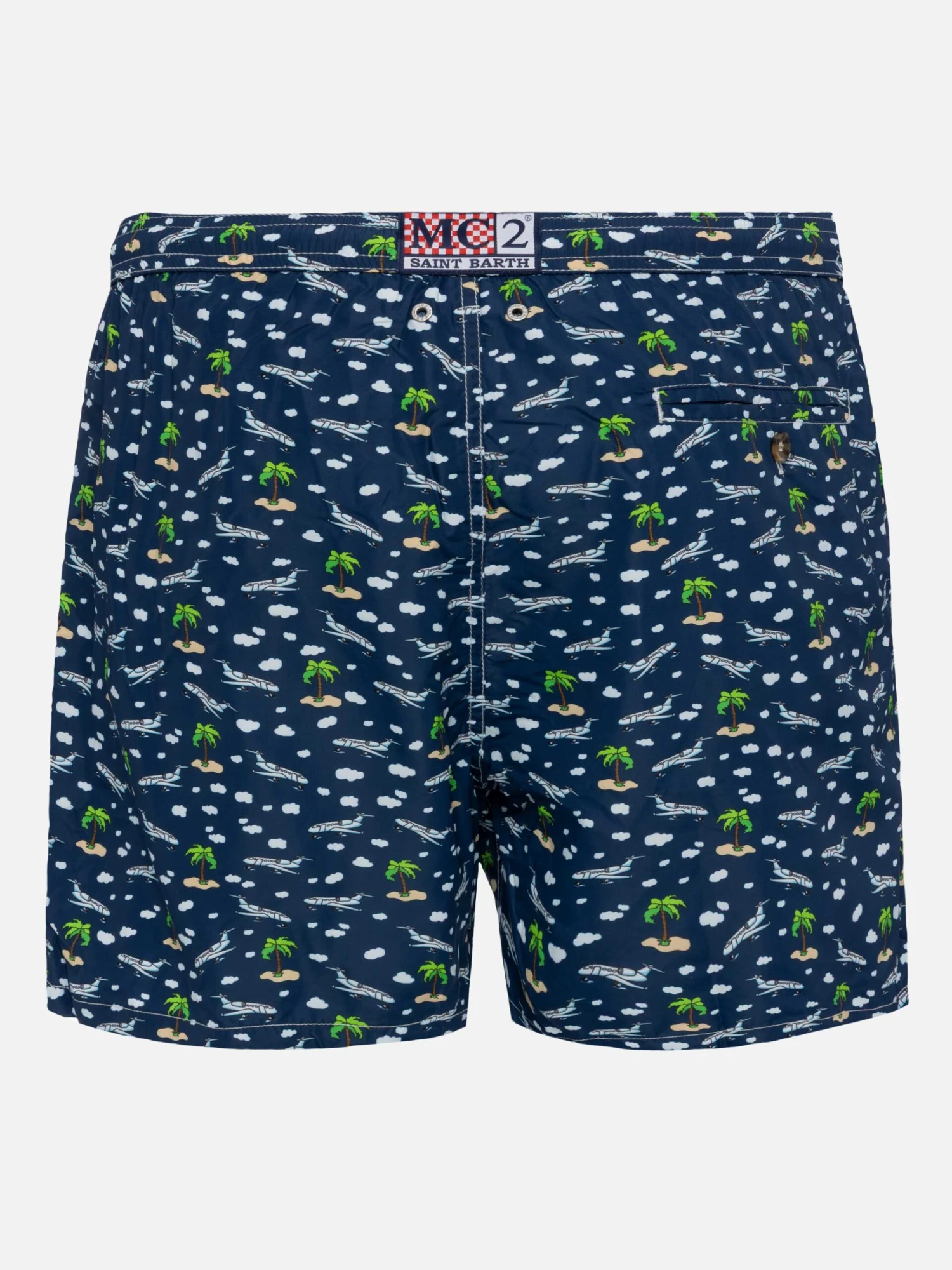 MC2 Saint Barth Lightweight Fabric Swim Shorts Lighting With Palms And Planes Print 4 MC2 Saint Barth Lightweight Fabric Swim Shorts Lighting With Palms And Planes Print - Image 2