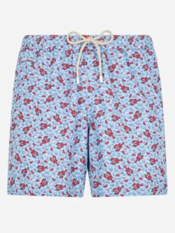 MC2 Saint Barth Man Lightweight Fabric Swim-shorts Lighting Micro Fantasy With Lobster Print