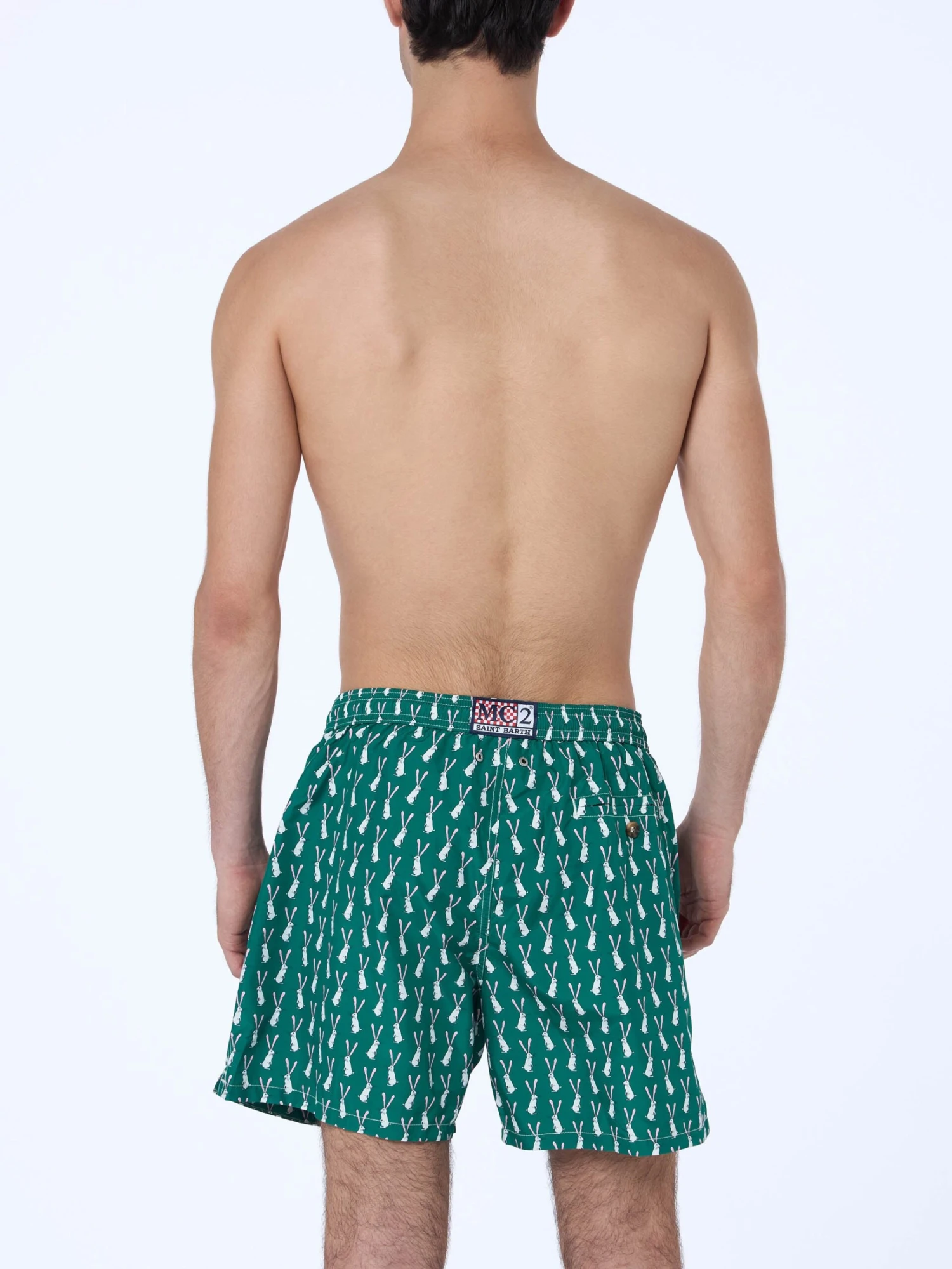 MC2 Saint Barth Man Lightweight Fabric Swim-shorts Lighting 70 With Rabbit Print 6 MC2 Saint Barth Man Lightweight Fabric Swim-shorts Lighting 70 With Rabbit Print - Image 4