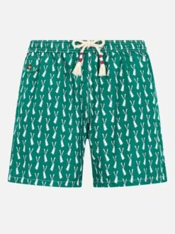 MC2 Saint Barth Man Lightweight Fabric Swim-shorts Lighting 70 With Rabbit Print
