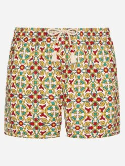 MC2 Saint Barth Lightweight Fabric Swim-shorts Lighting 70 With Majolica Print