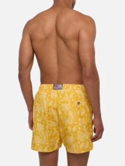MC2 Saint Barth Man Light Fabric Swim Shorts With Ochre Paisley Print -MC2 Saint Barth Shop UID LIG001302597B MAN SWIMSHORT YELLOW MC2 MC2 20250704170012 3