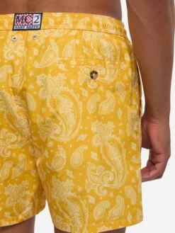 MC2 Saint Barth Man Light Fabric Swim Shorts With Ochre Paisley Print -MC2 Saint Barth Shop UID LIG001302597B MAN SWIMSHORT YELLOW MC2 MC2 20250704170012 4