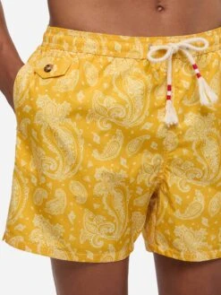 MC2 Saint Barth Man Light Fabric Swim Shorts With Ochre Paisley Print -MC2 Saint Barth Shop UID LIG001302597B MAN SWIMSHORT YELLOW MC2 MC2 20250704173518 2