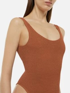 MC2 Saint Barth Lora Camel Brown Crinkle One-piece Swimsuit -MC2 Saint Barth Shop UID LOR000303180H WOMAN ONEPIECEBIKINI BROWN 0 0 20250324150001 2