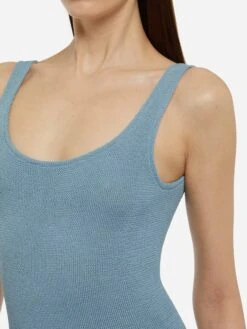 MC2 Saint Barth Lora Crinkle Lurex Avio Blue One-piece Swimsuit -MC2 Saint Barth Shop UID LOR000304473H WOMAN ONEPIECE SKY 0 0 20250324153500 2