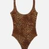 MC2 Saint Barth Lora Crinkle One-piece Swimsuit With Animalier Print