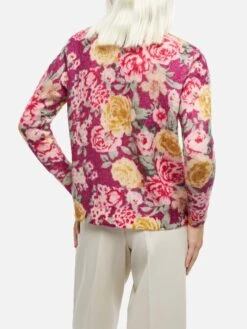 MC2 Saint Barth Woman Cashmere Blend Sweater Louise With Flower Print -MC2 Saint Barth Shop UID LOUI00100534G WOMAN KNITWEAR PINK BONTON 0 20241121163500 3