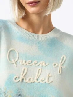 MC2 Saint Barth Woman Cashmere Blend Sweater Louise With Chalet Print And Queen Of Chalet Embroidery -MC2 Saint Barth Shop UID LOUI00101733G WOMAN KNITWEAR WHITE 20240930170000 3