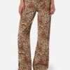 MC2 Saint Barth Woman Corduroy Pants Lisbeth With Leopard Print